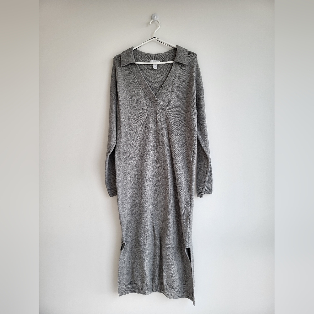 H&M Gray Sweater Midi Dress - S/P